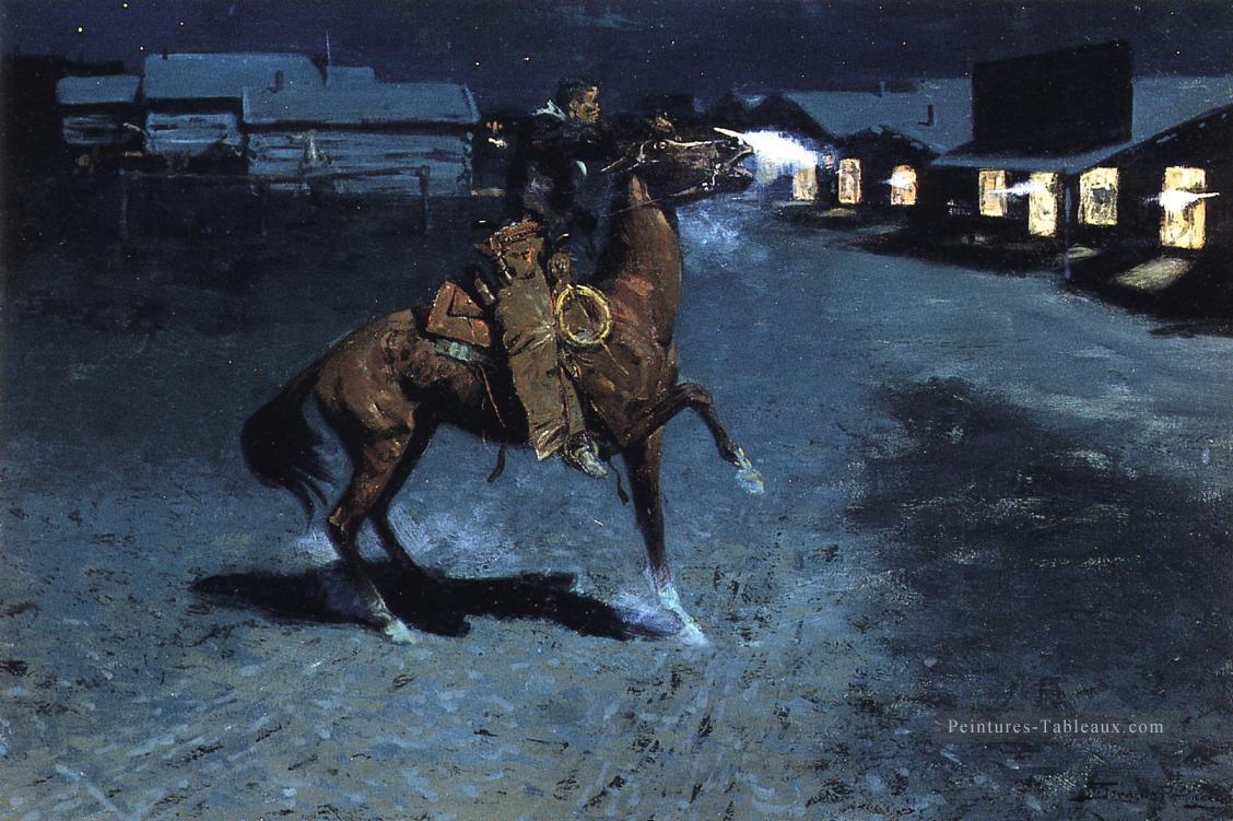 Un Arguement avec le cowboy de Town Marshall Frederic Remington Peintures à l'huile
